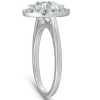 Pompeii3 1 1/2 Ct Diamond Low Profile Round Engagement Ring 14k White Gold Lab Created - 3 of 4