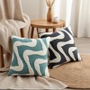 REGALWOVEN Snowflake Fleece Throw Pillow Cover with Wavy Pattern Modern Pillowcase for Sofa Couch Living Room Home Decor 2 Pcs - 4 of 4