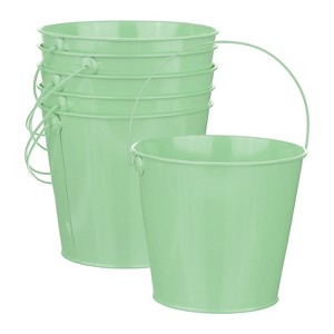 Unique Bargains Galvanized Metal Rustic Multipurpose Bucket with Handle 6 Pcs - 1 of 4