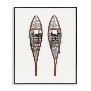 Stupell Industries Minimal Winter Snow Shoes Black Framed Giclee Art - 1 of 4