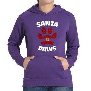 LA Pop Art Santa Paws - Women's Word Art Hooded Sweatshirt - 1 of 4