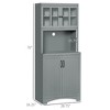 Kitchen Hutch, 70" Pantry Cabinet with Glass Framed Door, Storage Cabinet with Adjustable Shelves and Microwave Space for Dining Room - 3 of 4