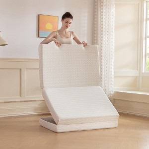 BAGOKIE Folding Mattress, 4 inch Queen Tri-fold Memory Foam Mattress, Foldable Mattress and Washable Cover 80"×60" - 1 of 4