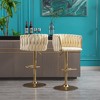 Velvet Bar Stools Set of 2 with Adjustable Height, 360¡ã Swivel, Footrest, and Metal Legs for Kitchen, Bar, or Restaurant - 2 of 4