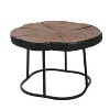Irregular Coffee Table, 27" Modern MGO Top with Nature Wood & Black Metal Base, 132 lbs Capacity Industrial Artisan Center Table for Living Room - 4 of 4