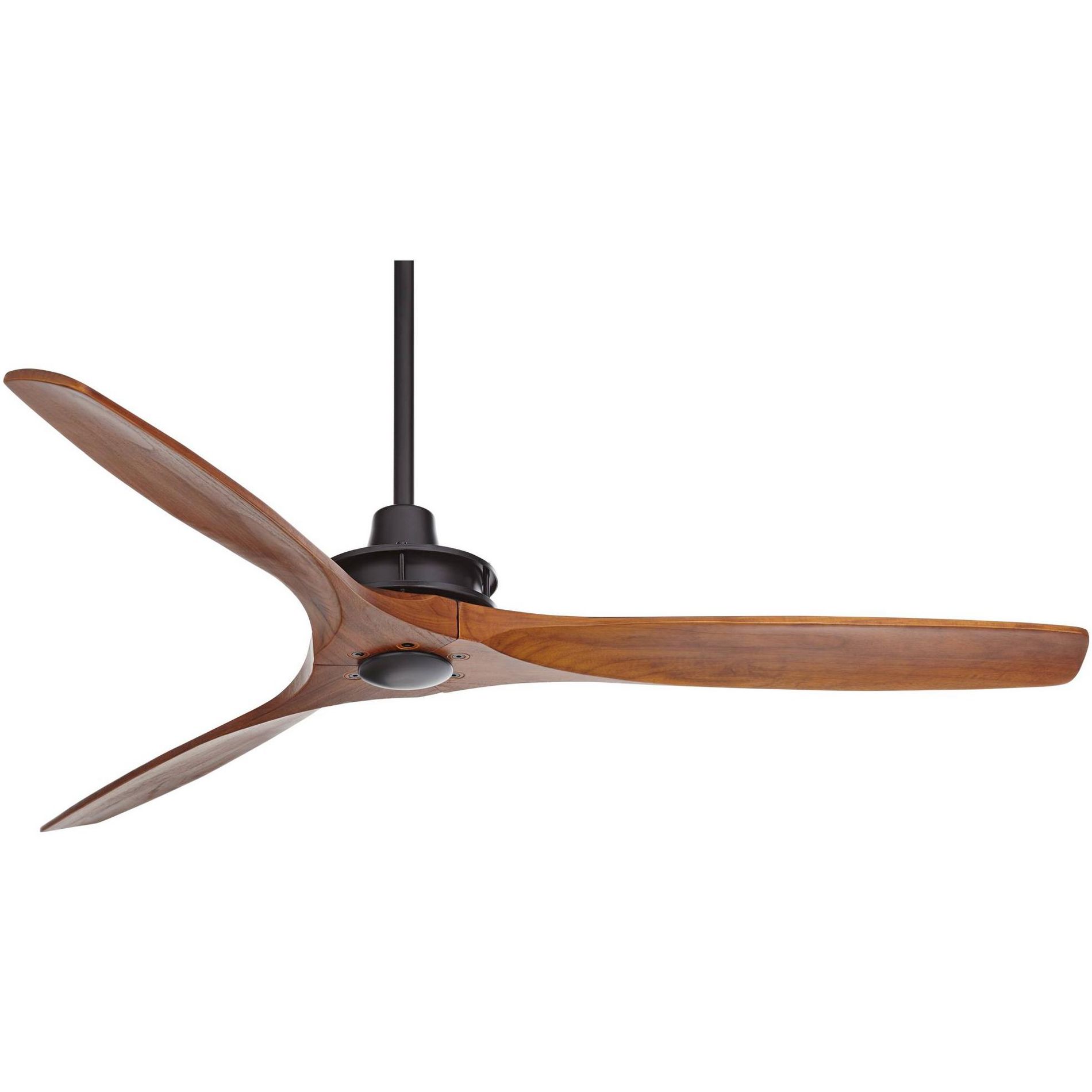 52" Casa Vieja Rustic Farmhouse 3 Blade Indoor Ceiling Fan with Remote Matte Black Walnut Solid Wood for Living Kitchen Bedroom Dining Room Office