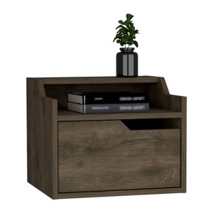 NicBex Floating Nightstand, Modern Night Stand Frame with Modern Dual-Tier Design, Wall Mounted Nightstand with Spacious Single Drawer - 1 of 4