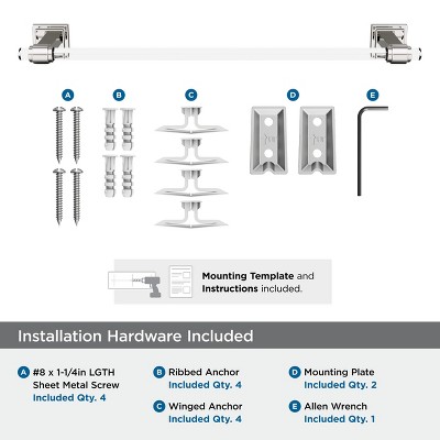 Clear Polished Nickel Wall Mounted Towel Bar