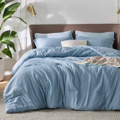 Bedsure | 2/3 Pcs Comforter Set Solid Cationic Dyeing Soft & Cozy Bedding Set