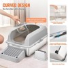 Munora 6" Deep Stainless Steel Cat Litter Box with Filtering Foot Board, Odor-Free High Wall Design for Large Cats - 3 of 4