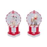 GIL Set of 2 7.5-in H B/O Lighted Spinning Water Globe w/ Holiday Scene & Timer