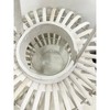 Essential Decor & Beyond 6.8" White Wash Bamboo Glass Candle Holder Tabletop Lantern With Handle - 4 of 4