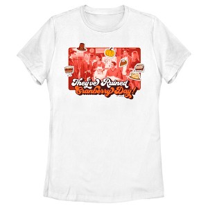 Women's Friends They've Ruined Cranberry Day Thanksgiving Icons Scene T-Shirt - 1 of 4