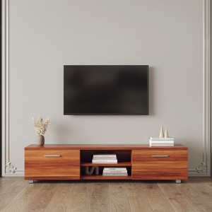 FONTOI TV Stand with Open Shelves for Televisions up to 70", Media Console Entertainment Storage Console Table for Living Room, Walnut, - 1 of 4