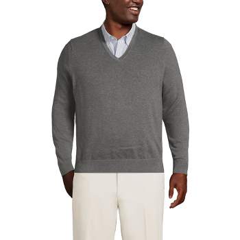 Lands' End Men's Classic Fit Fine Gauge Supima Cotton V-neck Sweater