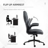 TiramisuBest High Back Office Chair with Flip-Up Armrests, Adjustable Height and Tilt, Dark Gray Polyester - 4 of 4