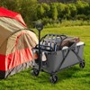 Costway Heavy-Duty Wagon Cart with Adjustable Handlebar Bottle Holders & Storage Pocket Coffee/Grey - 2 of 4