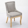 Sapphtopaz Side Dining Chair Set of 2, Neutrally Toned Thickened Fabric Kitchen Chairs with Solid Wood Legs & Bronze Nail Head - 2 of 4