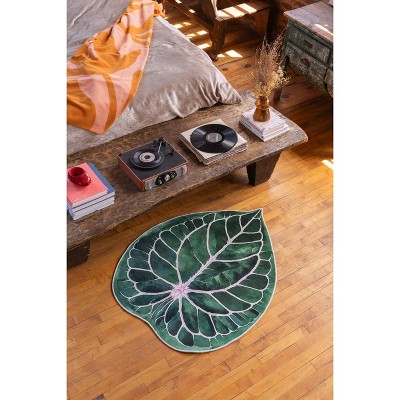 Lany Space Irregular Caladium Leaf Rug, 3'x4'
