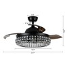 Parrot Uncle 42" Modern Black Crystal Ceiling Fans with Light and Remote - 4 of 4