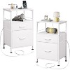 GALAXHERO Nightstand Set of 2, Bedside Tables with USB Ports & Outlets, Fabric Drawer End Tables for Bedroom or Living Room - 2 of 4