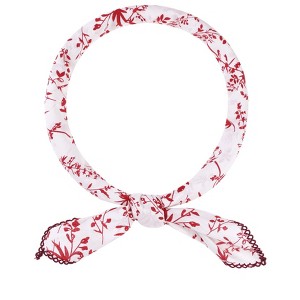INSPIRE CHIC Women's Floral Printed 100% Cotton Lace Trim Square Scarves 1Pc - 1 of 4