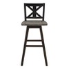 NicBex Dining Chairs Set of 2 Counter Height Chairs Black X-Back 360-degree Swivel Chair for Kitchen, Black - 2 of 4