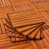 Syemin Carpet Tiles Interlocking Deck Tile Set of 10 Tiles Durable Weather Resistant Build for Flexible Outdoor Layouts, Natural Wood, 13"*13"*10" - 4 of 4