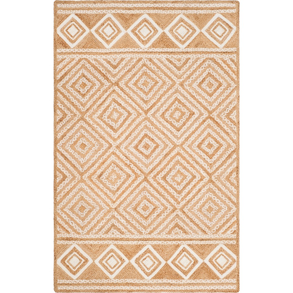 6'x9' Suzette Geometric Woven Rug Natural/Ivory - Safavieh