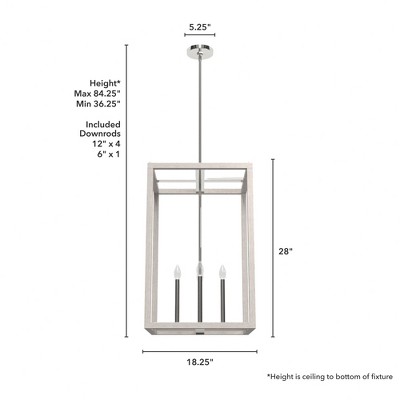 Hunter Fans 18.25" Squire Manor Pendant Light Chrome Finish Indoor Ceiling Fixture