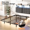 Karl Home Gray Full Size Floating Metal Bed Frame with Hanging Linen Headboard - 4 of 4