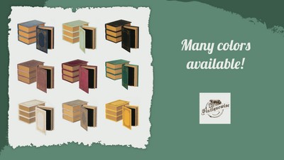 Set of 4 Yellow Vintage Book Shaped Wooden Storage Boxes