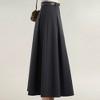 Anna-Kaci Women's High Waist Full A-Line Maxi Skirt with Structured Seam Panels and Smooth Flowing Silhouette - 3 of 4