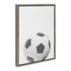 18" x 24" Sylvie Soccer Ball Portrait Framed Canvas Gray - DesignOvation - image 2 of 4