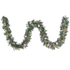 Snow-Covered Multicolored Pine Needle PVC Mixed Front Door Fireplace Christmas Wreath Vine Decoration - 1 of 1