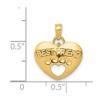 Black Bow Jewelry 14k Yellow Gold Best Friend Paw Print and Heart Pendant - 3 of 4