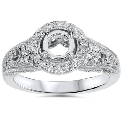 Pompeii3 3/8ct Round Halo Vintage Diamond Engagement Ring Setting