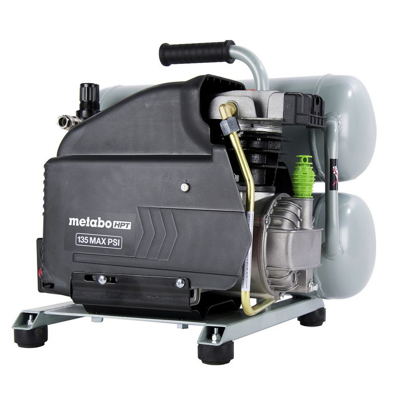 Metabo HPT EC99SM 2 HP 4 Gallon Oil-Lube Twin Stack Air Compressor Manufacturer Refurbished, 4 of 5