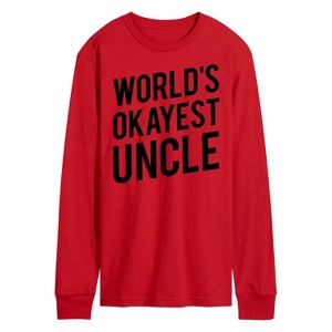 Men's - Instant Message - World's Okayest Uncle Long Sleeve Graphic T-Shirt - 1 of 4