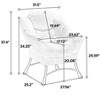 TiramisuBest Modern Lazy Chair with Ottoman,Cozy Upholstered Lounge Chair with Armrests, Side Pocket & Footrest for Small Spaces, White - 4 of 4