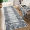 Indoor Modern Bordered Non Slip Throw Carpet Low Pile Machine Washable Area Rug - 2 of 4