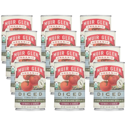 Muir Glen Organic Diced Tomatoes With Basil And Garlic Case Of