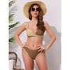 INSPIRE CHIC Women's Front Cross Contrast Color Bikini Sets, Strappy Top Tie Size Triangle Bottoms Swimwear Bathing Suits 1 Set - 4 of 4