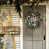 Spring Wreaths for Front Door, Boxwood Wreaths with Pine Cones Leaves Berries Eucalyptus Indoor Outdoor Wedding Decorations Home Decor - 4 of 4