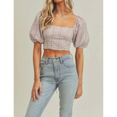 Women's Floral Print Crop Top - LUSH