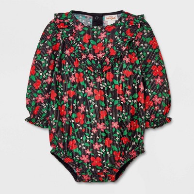 Image of Baby Girls' Woven Lurex Romper - Cat & Jack™ Black 0-3M