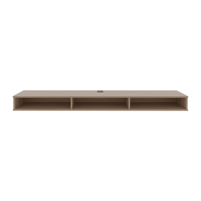 INFURNIC TV Stands and Consoles Wall Mounted Entertainment Center with 3 Shelves and Cable Management for Living Room Bedroom, Oak, 76"*17"*4"