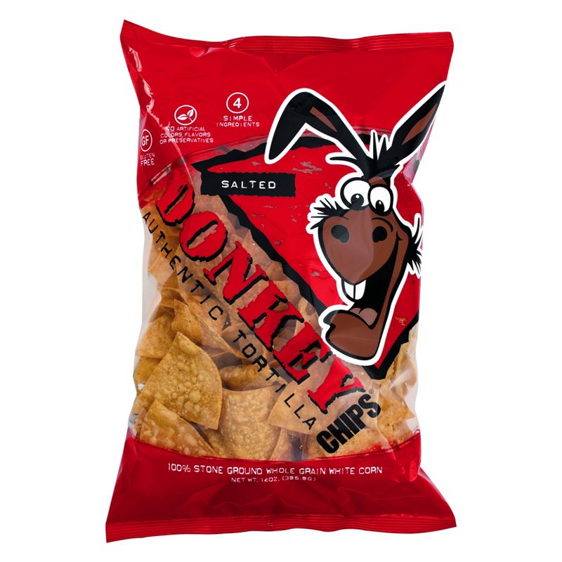 Donkey Chips Salted Tortilla Chips - 14oz, 1 of 5