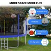 Okak 8/12/14/15/16FT Outdoor Trampolines with Enclosure Net, Toddler Trampoline with Balance Bar, Basketball Hoop and Ball, Rebounder for Garden - 4 of 4