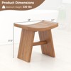 Costway 18 Inch Teak Wood Shower Bench Wooden Shower Stool w/ Curved Seat for Bathroom - 3 of 4